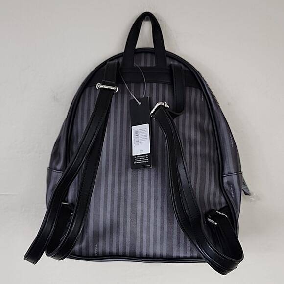 NWT $79 Tahari Black Grey Pinstripe Mini Backpack